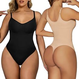 Bodysuit Shapewear Women Full Body Shaper Tummy Control Hip Lifter Thong Corset Thigh Reductive Slimming Waist Trainer Underwear 240428