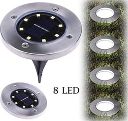 Solar Power Buried Lamp 8 LED Underground Light Ground Outdoor Light Path Way Garden Lawn Courtyard Landscape Decoration Lamp IIA23052162