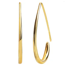 Dangle Earrings Large Brass Hoop Fashion Teardrop Shape Hook Earring 14k Gold Plated For Women Girls Elegant Jewelry Gifts