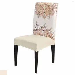 Chair Covers Persian Pattern Watercolour Leaves Dining Spandex Stretch Seat Cover For Wedding Kitchen Banquet Party Case