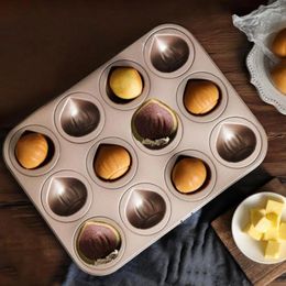 Baking Moulds Chestnut Cake Mold Creative Non-Stick 12-Grids Easy Release Heat Resistant Carbon Steel Pan