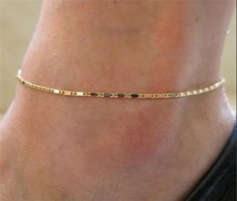 Simple Woman Anklets CasualSporty Gold Silver Colour Chain Women Ankle Bracelet Jewellery T2007142520967