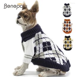 Dog Apparel Benepaw Cosy Plaid Sweaters For Small Medium Dogs Fashion Autumn Winter Christmas Pet Jumper Pullover Cat Puppy Clothes