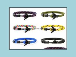 10PcLot Gold Nautical Charm Anchor Bracelet For Men Women MtiWrap Rope Bracelets Adjustable Size 6quot8quot Drop Delivery 23604768