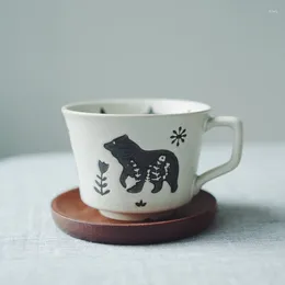 Mugs Great Little Animals Underglaze Colored Embossed Ceramic Cups Coffee Cups.