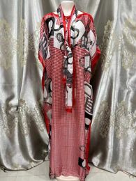 Ethnic Clothing Turkey dresses for women African designer Silk Printed Traditional Muslim Lady Loose Kaftan Dress Dubai Women Abaya Gown T240510