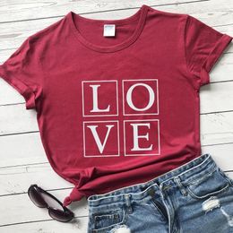 Women's T Shirts Love Tshirt Funny Women Short Sleeve Graphic Valentine Tee Shirt