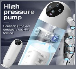 Intelligent Automatic Male Masturbation Cup Clip Sucking Vibration 10 Modes Automatic Switching Touch Screen Button Sex Toys Men6032150