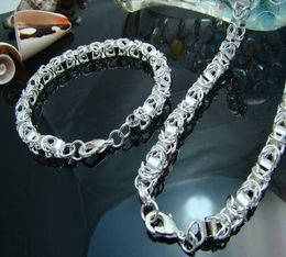 Whole lowest Christmas gift 925 silver NecklaceBracelet set S778146435