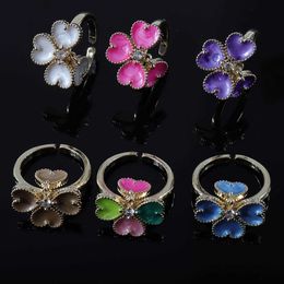 Famous designer rings for lover 18K Gold Colorful Love Flower Design Ring with Red rings with common vanley