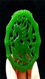 Natural Green Jade Halskette Anhänger Seil Lucky Amulett Edelstein Pferd Fein Statue Anhänger Kollektion Sommer Ornamente Natural Stone3456502