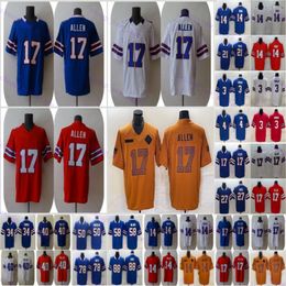 Cheap Josh Allen17 Football Jerseys Stefon Diggs 14 Dawson Knox 88 Jim Kelly 12 Milano 58 Damar Hamlin 3 Poyer 21 Blue White Red Stitched