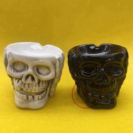 COOL Colourful Ceramic Ghost Head Skull Style Smoking Ashtray Innovative Tobacco Cigarette Tips Support Portable Container Bracket Holder Soot Ash Ashtrays