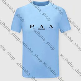 Designer Brand Mens Womens pra T Shirt Plus Size triangle Tees Shirts Letter Print Round Neck Short Sleeve Tops Pure Cotton Summer Clothes 288