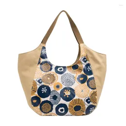 Evening Bags Canvas Tote For Women 2024 Fashion Large Ladies Cotton Cloth Handbag Flower Print Female Shoppers Fabric Shoulder Bag