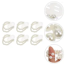 Decorative Flowers 6 Pcs Bridal Wrist Pearls Wedding Corsage Supplies Bracelet Cuff Bracelets Corsages Wristband Accessories Party