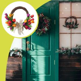 Decorative Flowers Door Garland Artificial Wreath Fake Flower Colourful Ornament Festival Fittings Holiday Multipurpose Wedding Supplies