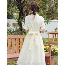 Party Dresses Ry Elegent Woman Chinese Daily To Wear The Sleeve Button Artistic Temperament Of Restoring Ancient Ways Summer Dress