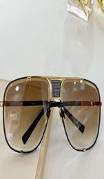 Men 2087 Sunglasses Gold Black Frame and Brown Gradient Lens Mens Fashion Square Sunglasses des lunettes de soleil New with box7866102