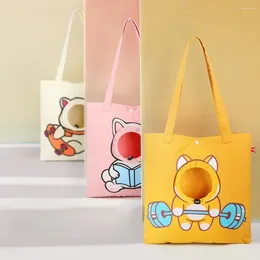 Cat Carriers Cartoon Printing Foldable Dog Carrier Bags For Pet Outgoing Travel And Hiking Outcrop Portable Canvas Bag