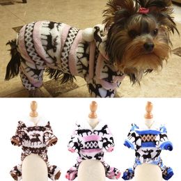 Dog Apparel Winter Warm Puppy Jumpsuit Pajamas Christmas Pet Clothes Costume For Small Dogs Yorkshire Shih Tzu Overalls Mascotas Outfits