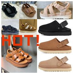 NEW Comfort Well-known Sandals Designer UG Slippers Mens and Womens The Same Casual Thick-soled Open-toe Velcro Clasp Venus Slides Size 35-44