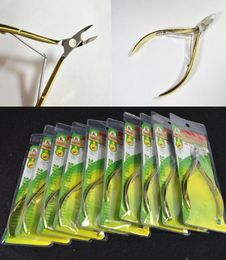 10pcs New 2014 Professional Gold Nail Cuticle Nail Art Stainless Steel Nipper Clipper Manicure Plier Cutter Tool BENA129106019948