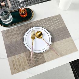 Table Mats 6 Pcs Crossweave Woven Placemats Washable Non Slip For Kitchen Modern Home Decoration