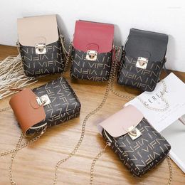 Shoulder Bags Summer One Handbag Slant Across Lock Catch Colour Contrast Chain Change Mobile Phone Bag Women's Small Messenger