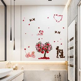 Wall Stickers Flower Romantic For Bedroom And Living Room DIY Decoration Wallpaper Decals