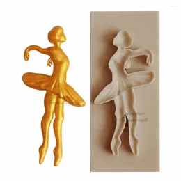 Baking Moulds Yueyue Sugarcraft DIY Dancer Silicone Mould Fondant Cake Decorating Tools Chocolate Gumpaste