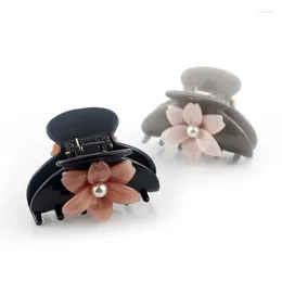 Hair Clips Fashion Flower Claw Clip For Women Girls Pearl Accessory Ornament Jewellery Good Tiara Christmas Dance Party Prom
