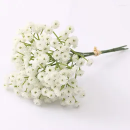Decorative Flowers 6Pcs Artificial Gypsophila Bouquets Baby's Breath Fake Bridal Holding Bouquet Wedding Decor Home Display Floral