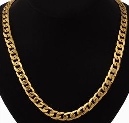 Hip Hop Jewellery Long Chunky Cuban Link Chain Golden Necklaces With Thick Gold Colour Stainless Steel Neck Chains For Men Jewelry6018228