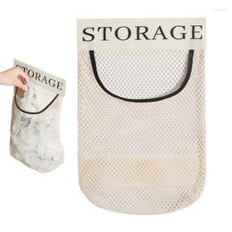 Storage Bags Trash Bag Holder Net Garbage Hang Mesh Dispenser For Kitchen Bedroom High Capacity