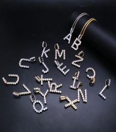 Hip hop iced out Custom Name Letter Pendant Necklaces Zircon Alphabet Charm pendants necklace Hiphop jewelry2807767