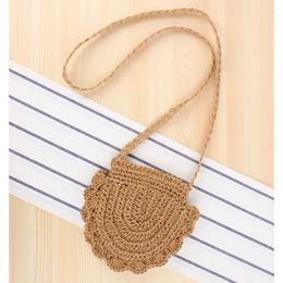 Shoulder Bags Fashion Cute Shell Shape One Hand Phone Straddle Straw Woven Leisure Zero Wallet Handbag Crossbody For Women