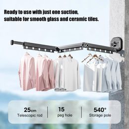 Hangers Wall Mounted Clothes Rack With Suction Cup Efficient Folding Hanger Space Saving Mount Laundry Clotheslines F0T4