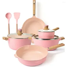 Cookware Sets Pans And Pots Set 16 PCS Granite Non Stick Induction W/Frying