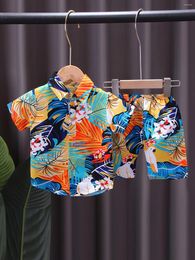 Clothing Sets 2pcs Baby Boy's Tropical Print Short Sleeve Set Casual Summer Outfit Colourful Hawaiian Style Shirt And Shorts Combo