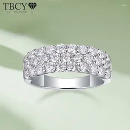 Cluster Rings TBCYD 2.5mm 1.8CT D Colour Moissanite For Women S925 Silver Diamond Half Eternity Wedding Band Fine Jewellery Gifts Wholesale