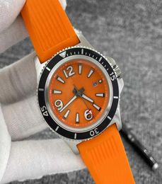 Dial Quality Orange Watches SUPEROCEAN HERIE Automatic Mechanical Movement Watch Leather Strap Floding Clasp Mens Dress Wrist5853863