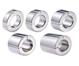 5 Sizes Magnetic Cock Ring Stainless Steel Scrotum Pendant Lock Ball Stretcher Scrotum Restraint Testis Weight Sex Toy For Men7336495