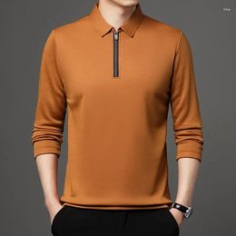 Men's Polos Solid Color Long Sleeved POLO Shirt Casual Fashion Top