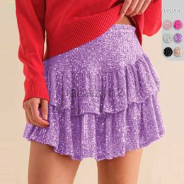 women Skirts mini Skirt Pearl half skirt autumn women's sexy spicy girl sequin short skirt solid color pleated skirt