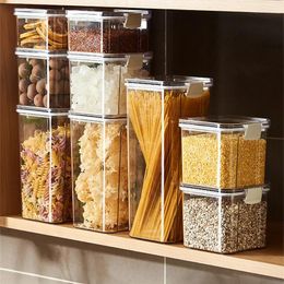Storage Bottles Food Grain Beans Tank Cereal Dispenser Nut Transparent Clear Seal Box Freezer Organizer Plastic Pantry Container