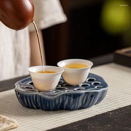 Tea Trays High-quality Ceramic Water Storage Pot Bearing Plate Zen Retro Dry Table Set Exquisite Decoration