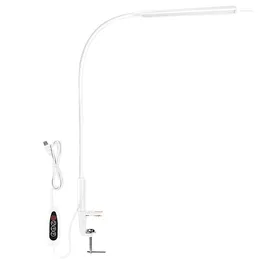 Table Lamps LED Desk Lamp Swing Arm With Clamp Flexible Gooseneck Task Eye-Caring Architect Light White