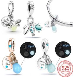 New Popular 925 Sterling Silver Charm Luminous Light Bulb Double Charm for Original Classic DIY Bracelet Ladies Jewelry Fashion Ac1006840