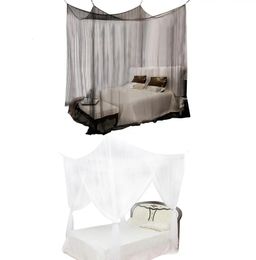 Czarno -białe sieci komary do podwójnych łóżek narożnych łóżka kolumnowe łóżka baldachim i pełnowymiarowe łóżka 240509